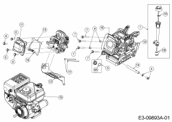 Ersatzteile MTD-Motoren Horizontal 670-WH Typ: 752Z670-WH  (2017) Leitblech, Stössel, Ölmeßstab, Zylinderkopfdeckel