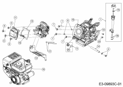 Ersatzteile MTD-Motoren Horizontal 670-WHA Typ: 752Z670-WHA  (2019) Leitbleche, Stössel, Ölmeßstab, Zylinderkopfdeckel