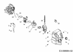 Ersatzteile MTD-Motoren Horizontal 670-WH Typ: 752Z670-WH  (2017) Bedienkonsole, Primer, Vergaser, Vorwärmkammer