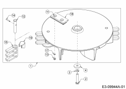 Ersatzteile Troy-Bilt Laubsauger mit Häckselfunktion CSV 070 Typ: 24A-07MP766  (2014) Messerträger mit Messern