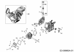 Ersatzteile MTD-Motoren Horizontal 670-JH Typ: 752Z670-JH  (2017) Ölablaß, Ölmeßstab, Zylinderkopfdeckel