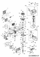 Ersatzteile MTD Benzin Heckenschere GHT 60/28 Typ: 41AQ0DV0678  (2019) Motor 