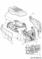 Ersatzteile WOLF-Garten Rasentraktor 106.185 H Typ: 13ALA1VR650  (2017) Motorhaube V-Style 