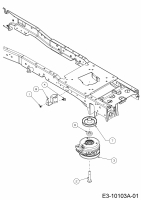 Ersatzteile WOLF-Garten Rasentraktor 106.185 H Typ: 13ALA1VR650  (2017) Elektromagnetkupplung, Motorkeilriemenscheibe 