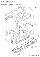 Ersatzteile WOLF-Garten Benzin Rasenmäher mit Antrieb Expert 46 BA V HW Typ: 12ABTV5E650  (2017) Abdeckung Vorderachse ab 07.11. bis 13.12.2016 