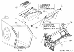 Ersatzteile WOLF-Garten Benzin Rasenmäher mit Antrieb Expert 530 A Typ: 12C-PUKC650 (2019) Grasfangsack, Heckklappe, Leitstück hinten 