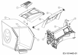 Ersatzteile WOLF-Garten Benzin Rasenmäher mit Antrieb Expert 530 A Typ: 12C-PUKC650 (2020) Grasfangsack, Heckklappe, Leitstück hinten 