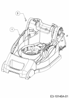 Ersatzteile WOLF-Garten Elektro Rasenmäher ohne Antrieb Blue Power 40 E Typ: 18BWH1Z1C50  (2013) Mähwerksgehäuse 