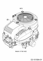 Ersatzteile Hanseatic Rasentraktoren 92-116 T Typ: 13A2763E621  (2018) Motor MTD