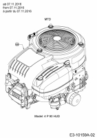 Ersatzteile Blisar Rasentraktoren GE 140 Typ: 13H2765E607  (2017) Motor MTD ab 07.11.2016