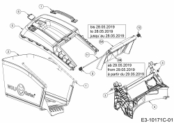 Ersatzteile WOLF-Garten Benzin Rasenmäher mit Antrieb A 5300 A Typ: 12A-POKC650 (2019) Grasfangsack, Heckklappe, Leitstück hinten 