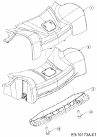 Ersatzteile WOLF-Garten Benzin Rasenmäher mit Antrieb S 5300 B Typ: 12A-PR5L650  (2017) Abdeckung Vorderachse 