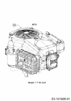 Ersatzteile MTD Rasentraktor Minirider 76 SDE Typ: 13B726JD600  (2018) Motor MTD 