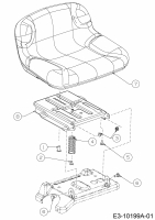 Ersatzteile MTD Rasentraktor Micro Rider Typ: 13AA26JC308  (2017) Sitz, Sitzträger 