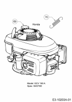 Ersatzteile WOLF-Garten Benzin Rasenmäher mit Antrieb A 530 AVHWH Typ: 12AQPVEQ650  (2019) Motor Honda, Zugfeder 