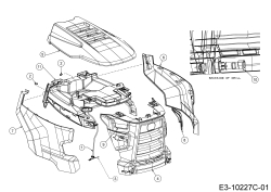 Cub Cadet Ersatzteile E-Rasentraktoren XT2 ES107 33ABA7CS603 (2020) Motorhaube C-Style ab 21.01.2020
