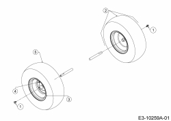 Ersatzteile MTD Rasentraktor Smart RE 130 H Typ: 13HH71KE600  (2017) Räder hinten 18x6.5 