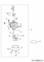 Ersatzteile MTD-Motoren Horizontal 670-WH Typ: 752Z670-WH  (2017) Reparatursatz Vergaser