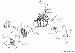 Ersatzteile MTD-Motoren Vertikal 5X70RH Typ: 752Z5X70RH  (2017) Reglerhebel, Ventildeckel