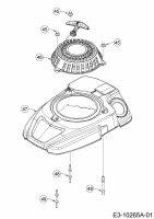 Ersatzteile MTD-Motoren Vertikal 5X70RHB Typ: 752Z5X70RHB (2020) Gebläsegehäuse, Reversierstarter