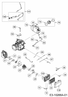 Ersatzteile MTD-Motoren Vertikal 5X70RHA Typ: 752Z5X70RHA  (2018) Luftfilter, Tank, Vergaser