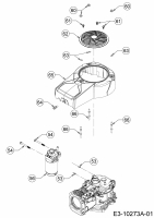 Ersatzteile MTD-Motoren Vertikal 7T84JU Typ: 752Z7T84JU  (2017) Elektrostarter, Gebläsegehäuse