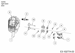 Ersatzteile MTD-Motoren Vertikal 9Q78HU Typ: 752Z9Q78HU  (2017) Zylinderkopf rechts