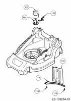 Ersatzteile WOLF-Garten Elektro Rasenmäher ohne Antrieb Blue Power 37 E Typ: 18AWG1Y1650  (2019) Mulchklappe 