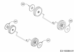 Ersatzteile WOLF-Garten Elektro Rasenmäher ohne Antrieb Blue Power 40 E Typ: 18AWH1Z1650  (2018) Radkappen 