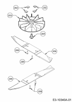 Ersatzteile WOLF-Garten Elektro Rasenmäher ohne Antrieb Blue Power 40 E Typ: 18AWH1Z1650  (2018) Messer, Messeraufnahme 