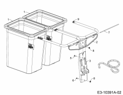 Ersatzteile Zubehör Garten- und Rasentraktoren Grasfangeinrichtung für A Serie (NX-15) mit Mähwerk F (38/96cm) Typ: OEMR190-180A  (2017) Grasfangsack