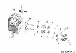 Ersatzteile MTD-Motoren Vertikal 9Q78HUW Typ: 752Z9Q78HUW (2020) Zylinderkopf rechts