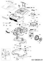 Cub Cadet Ersatzteile Mähroboter XR3 3000 22ASBAAD603  (2018) Elektromotore, Gehäuse, Messer, Räder