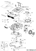Cub Cadet Ersatzteile Mähroboter XR3 5000 22ASGAGD603  (2018) Elektromotore, Gehäuse, Messer, Räder