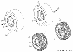 Ersatzteile Gartenland Rasentraktoren GL 15.5/95 H Typ: 13B8A1KB640  (2019) Räder 15x6 + 18x9,5