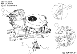 Cub Cadet Ersatzteile Rasentraktoren XT1 QR106K 13APA1CR603  (2019) Choke- und Gaszug ab 21/04/2018