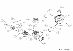 Ersatzteile MTD-Motoren Vertikal 1P51RH Typ: 752Z1P51RH (2019) Luftfilter, Reglerstange, Tank, Vergaser