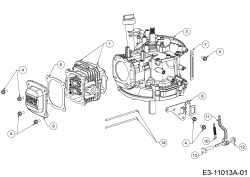 Ersatzteile MTD-Motoren Vertikal 6X65RHB Typ: 752Z6X65RHB (2019) Reglerhebel, Shortblock, Zylinderkopfdeckel