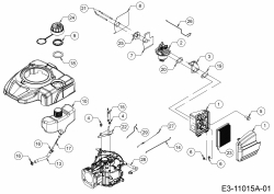 Ersatzteile MTD-Motoren Vertikal 7X70JWA Typ: 752Z7X70JWA (2020) Luftfilter, Tank, Vergaser