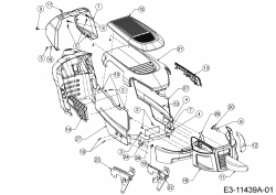 Ersatzteile Bestgreen Rasentraktoren BG PRO 107 HSBK Typ: 13BM79SG655  (2019) Motorhaube S-Style