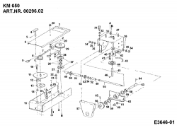 Ersatzteile Zubehör Einachser Frontkehrmaschine KM 650 für 550-750 Typ: 00296.02  (1989) Kehrwalzenantrieb