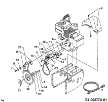 Ersatzteile MTD Schneefräse 611 D Typ: 31A-611D678  (1999) Fahrantrieb, Fräsantrieb 