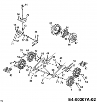 Ersatzteile MTD Schneefräse E 740 F Typ: 31AE740F678  (1998) Raupenantrieb 