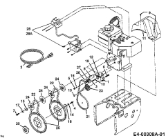 Ersatzteile MTD Schneefräse E 740 F Typ: 31AE740F678  (1998) Fahrantrieb, Fräsantrieb 