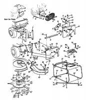 Ersatzteile Zubehör Garten- und Rasentraktoren Grasfangeinrichtung für 30/76cm Heckauswurf, 8-Stern Messerscheibe, Frontgewicht Typ: 190-038-678  (2001) Grasfangkorb