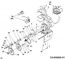 Ersatzteile MTD Schneefräse 641 E Typ: 31A-641E678  (2000) Fahrantrieb, Fräsantrieb 