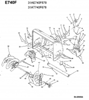 Ersatzteile MTD Schneefräse E 740 F Typ: 31AE740F678  (2000) Fräsgehäuse, Schnecke, Schneckengetriebe 