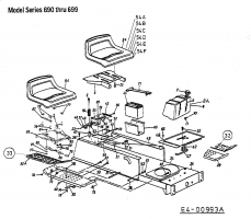 Ersatzteile MTD Rasentraktor H 145 Typ: 13AA698F678  (2000) Batterie, Sitz, Tank 