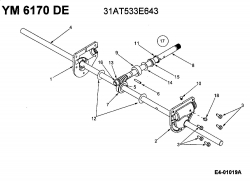 Ersatzteile Yard-Man Schneefräsen YM 6170 DE Typ: 31AT533E643  (2002) Schneckengetriebe