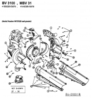 Ersatzteile MTD Laubbläser Laubsauger BV 3100 Typ: 41BSGBVG678  (2003) Grundgerät 